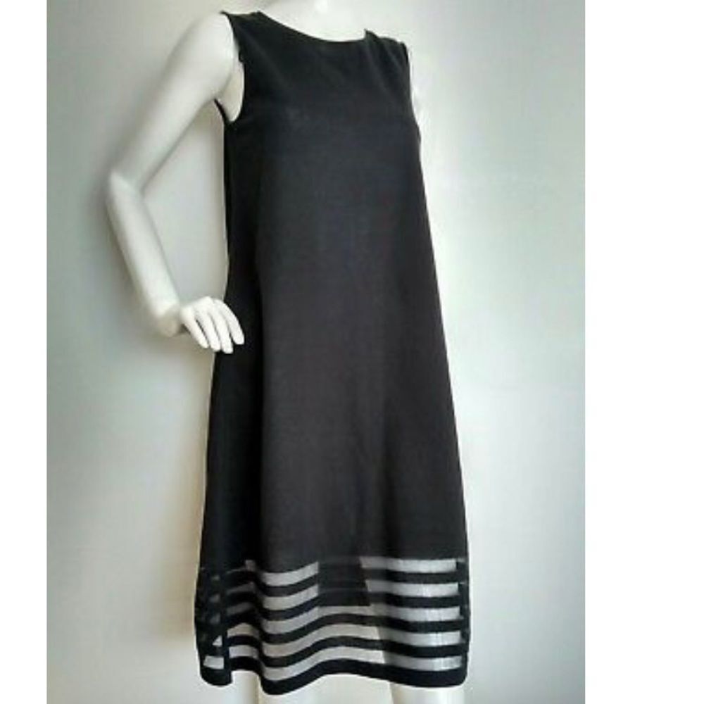 COS Black Sleeveless A-Line Dress with sheer accents at hem Size XS - Picture 11 of 15